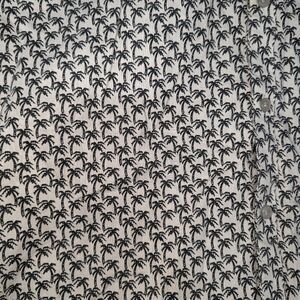 Marc Anthony Men's Size Large White & Black Palm Trim Quirky Button Front Shirt